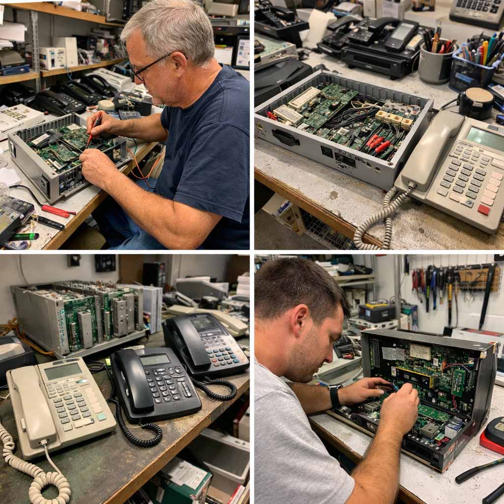 repair workshop of phones